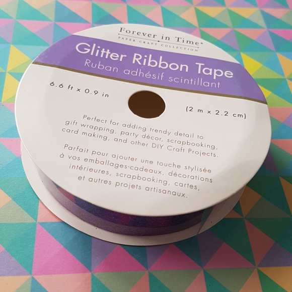 Purple Glitter Ribbon Tape - Picture 2 of 3
